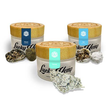 High CBD tasting set flowers Lucky Hemp   